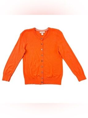 Banana Republic orange round neck silk blend lightweight women Cardigan Small